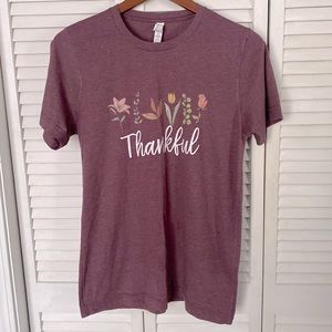 Bella Canvas Cotton Tee Shirt “Thankful” print, size M